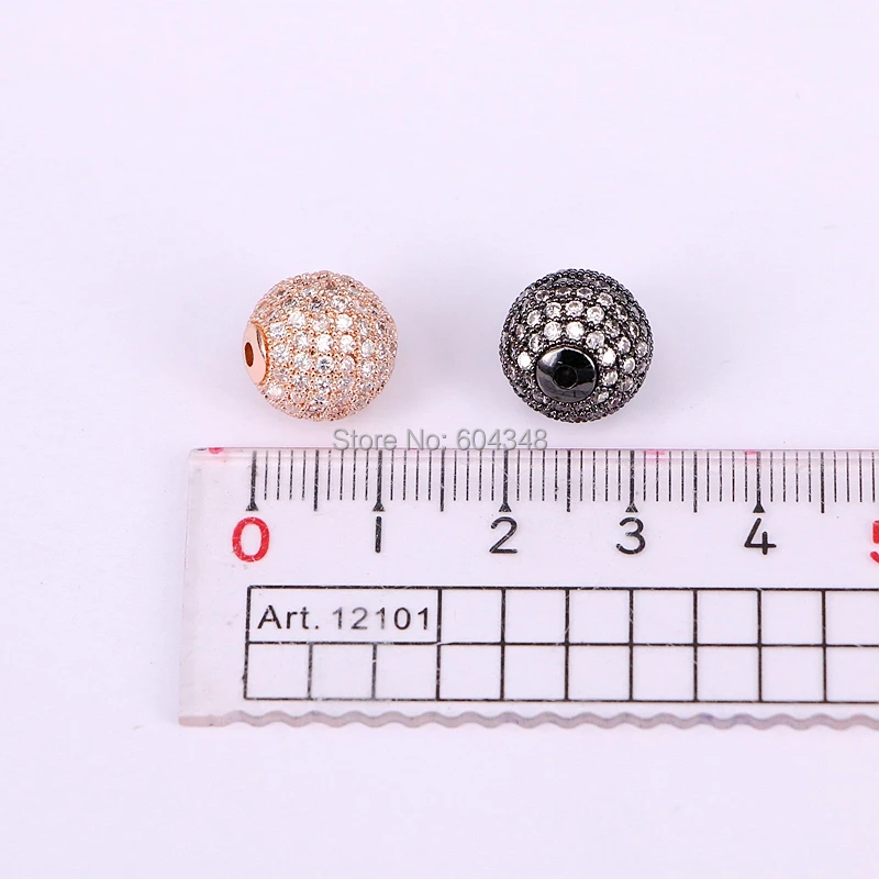 10 шт. круглые бусины с фианитом 12 мм отверстие 2 мм|micro pave|round beadsbeads jewelry making |