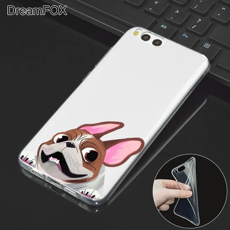 DREAMFOX L518 Cute Puppy Pug Soft TPU Silicone Case Cover For Xiaomi Mi Note 2 3 4 5 6 8 SE M5 4C 4S 5C 5S 5X 6X A1 Plus |