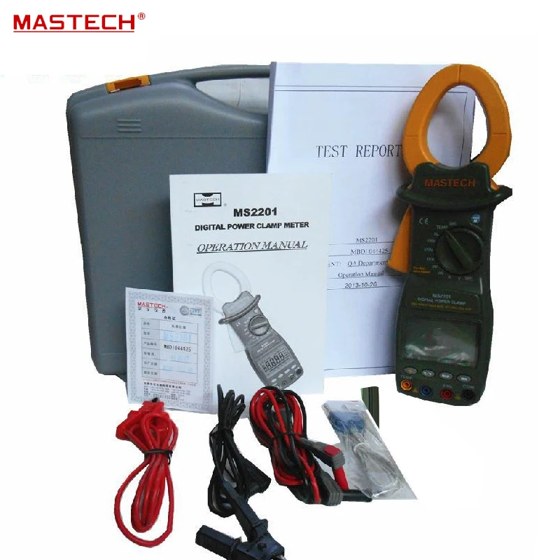 MS2201 True RMS Авто Диапазон Цифровой измеритель мощности с зажимом ваттметр Мощность