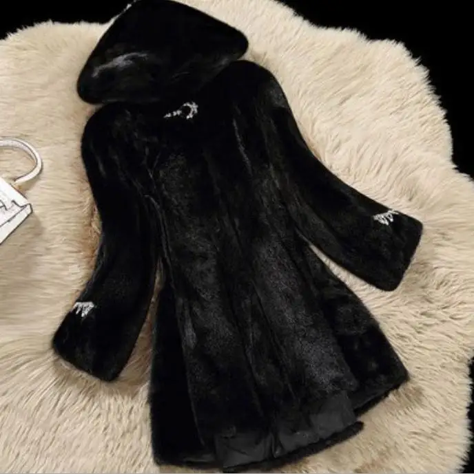 Зимняя Модная брендовая женская шуба из искусственного лисьего меха с капюшоном