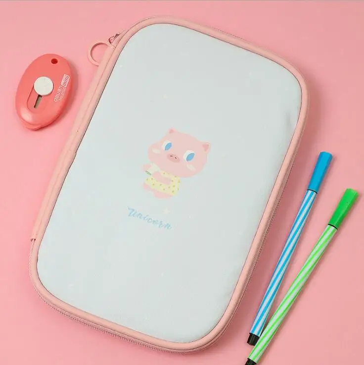 A Kawaii PU большой вместительный Чехол-Карандаш для девочек A6 Блокнот Для Хранения Чехол-карандаш для iPad сумка милые школьные канцелярские принадлежности - Цвет: A