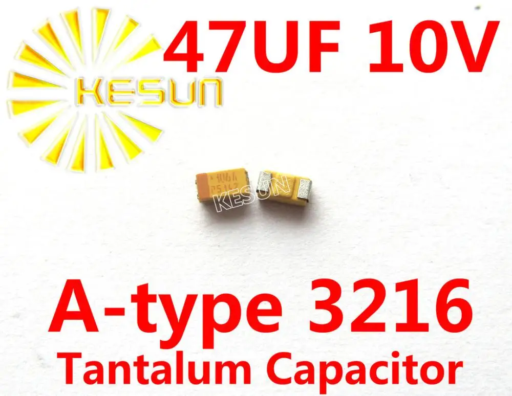 

47UF 10V A type 1206 3216 476A SMD Tantalum Capacitor Connector TAJA476K010RNJ x500PCS