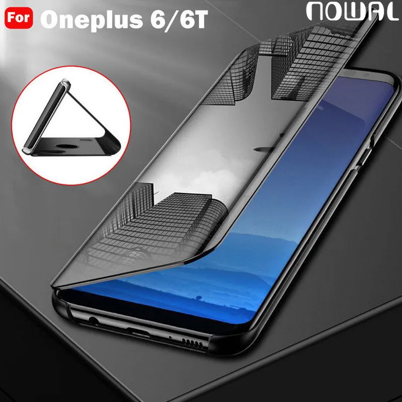 Роскошный откидной Чехол для телефона OnePlus 6T 5T 7 гальваническое зеркало