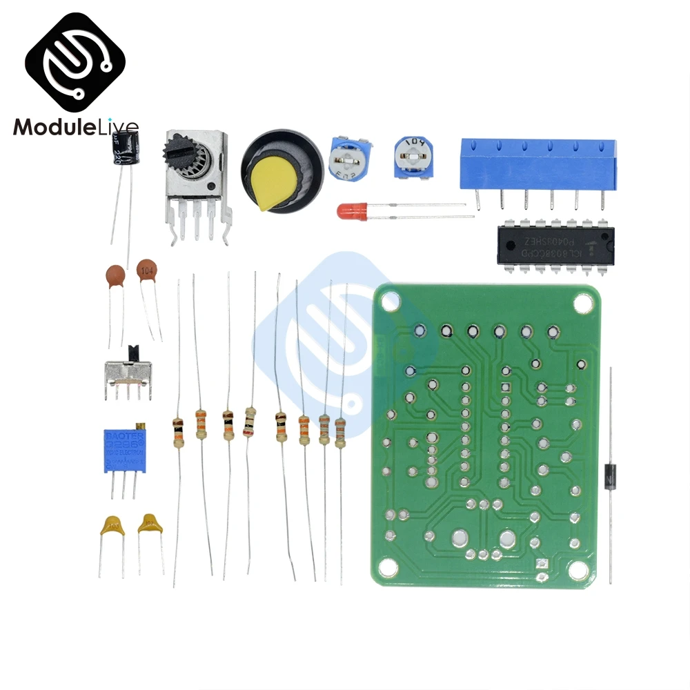 1 компл. ICL8038 монолитная функция генератор сигналов модуль DIY Kit синус квадратный треугольник электронная доска DC 12 В квадратная волна