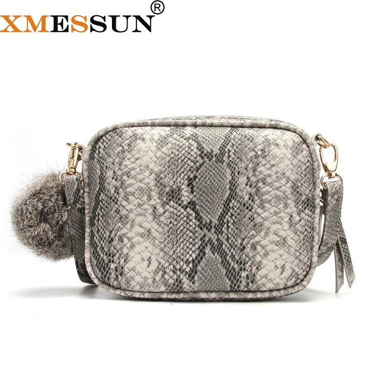 Сумка на плечо XMESSUN H94 Женская со змеиным принтом брендовый мессенджер из кожи с