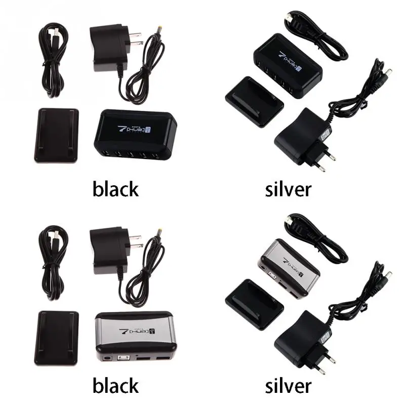 Usb-хаб адаптер питания переменного тока конвертер USB 2,0 прочный 7 портов Высокая скорость для ПК ноутбук концентратор Прямая поставка#0824 Новинка