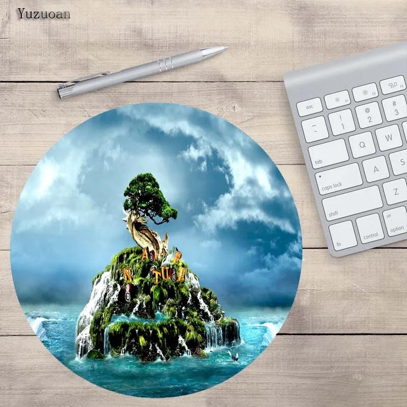 Yuzuoan красивый морской пейзаж 200x200 мм коврик notbook компьютерный круглый для мыши