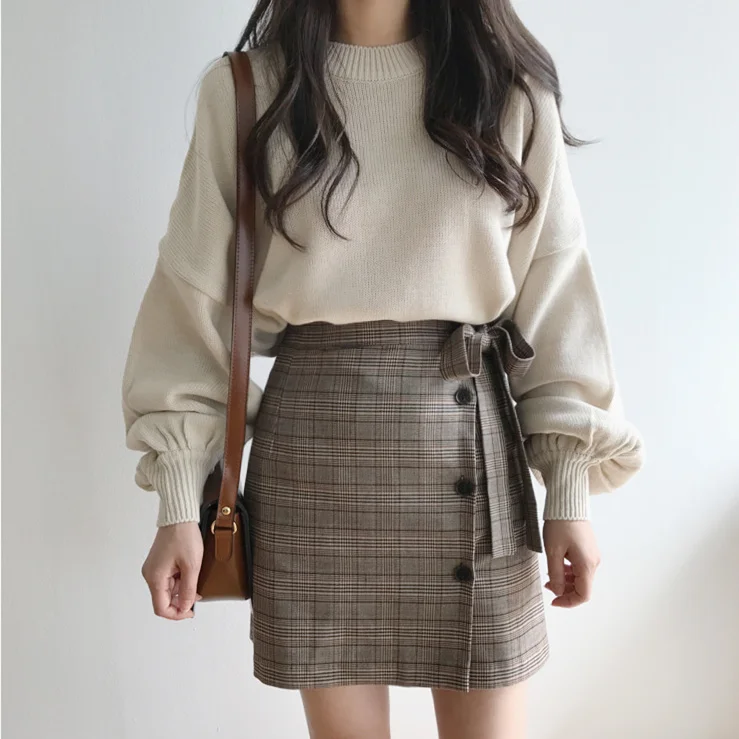 Женский свитер сезон осень-зима 2020 винтажный вязаный пуловер в Корейском стиле с