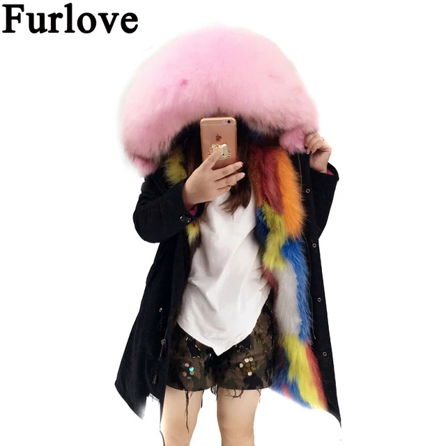 Мех любовь Натуральный мех зимняя куртка Для женщин пальто теплое съемная