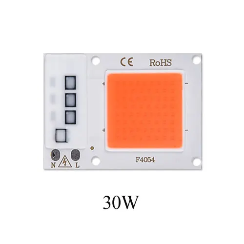 30W 110V 220V COB рост светодиодный чип для выращивания светильник полный спектр мощностью 10 Вт, 20 Вт, 30 Вт диод Fitolampy Фито лампы для растений рассада цветы в помещении - Испускаемый цвет: 30W