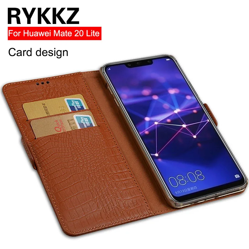 Rykz Натуральная кожа флип чехол для смартфона Huawei Mate 20 Lite с подставкой Maimang 7 карты