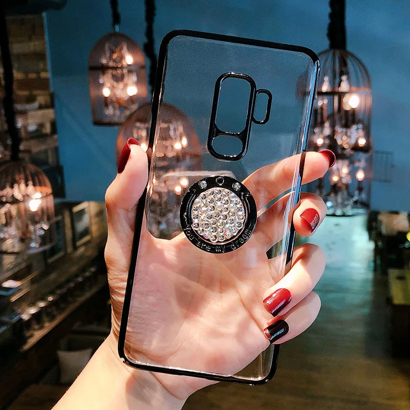 Роскошные Алмазный палец кольцо Kickstand со стразами чехол для телефона samsung