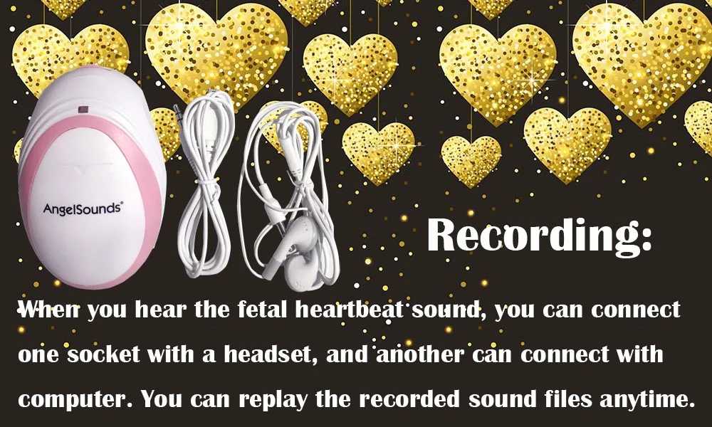 Angelsounds портативный карманный фетальный допплер детский звук сердцебиение беременных допплер пренатальный датчик для отслеживания плода 3 МГц бытовой забота о здоровье