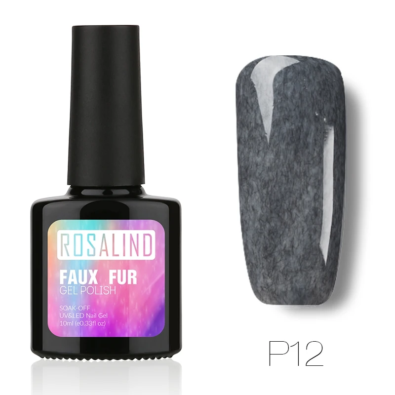 ROSALIND гель для ногтей все 10 мл искусственный мех эффект P01 12 лак 3D UV светодиодный