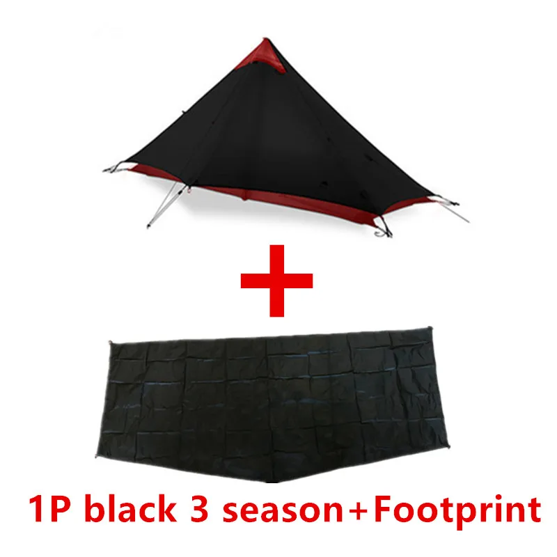 1P black 3 season B 3F UL GEAR LanShan 2 Tent Oudoor Ultralight Camping 15D Silnylon 1 Person 2 Person Tent 3 Season Tent Winter 4 Season Tent - Цвет: 1P black 3 season B
