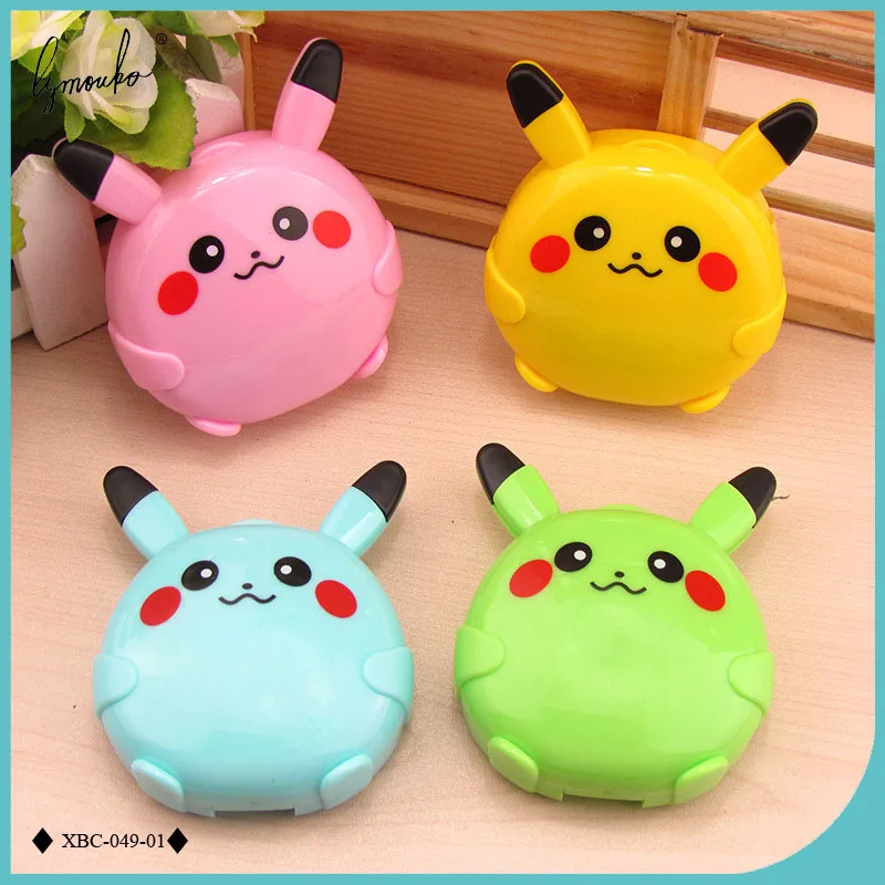 Lymouko Новый стиль мультфильм узоры карман с зеркалом кейс для контактных линз