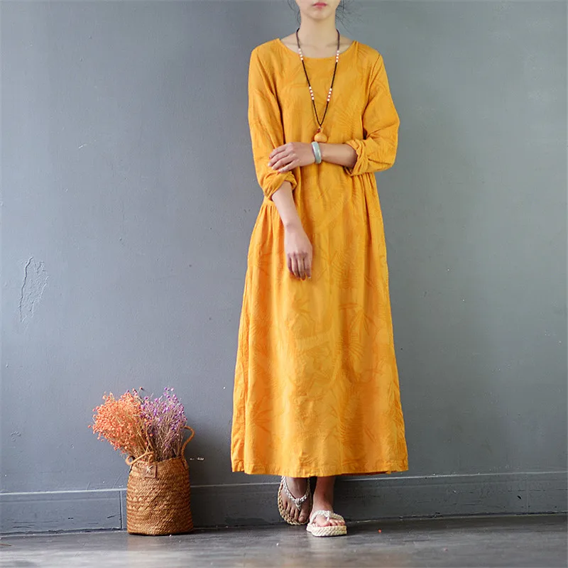 SCUWLINEN 2019 весенне осеннее женское платье винтажное жаккардовое с длинным рукавом