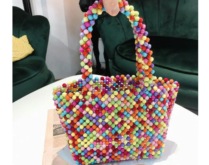 Модная дамская сумочка с жемчугом 2019 бусинами Женский кошелек вечерняя ручной