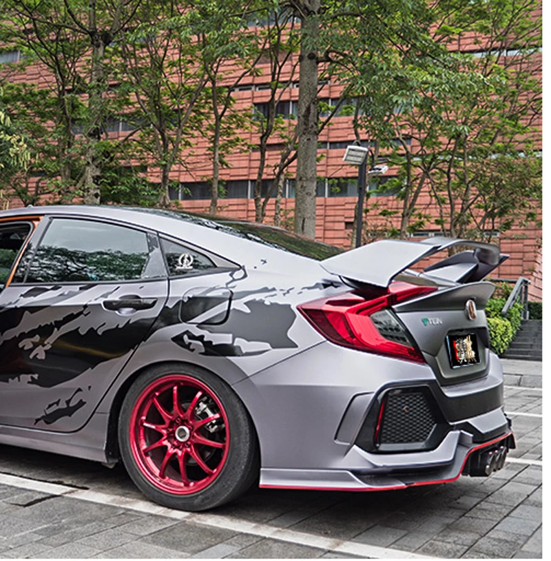 

Type-R GT Style ABS Plastic Unpainted Rear Trunk Spoiler Use For Honda Civic Tail Wing Decoration 2016-2017