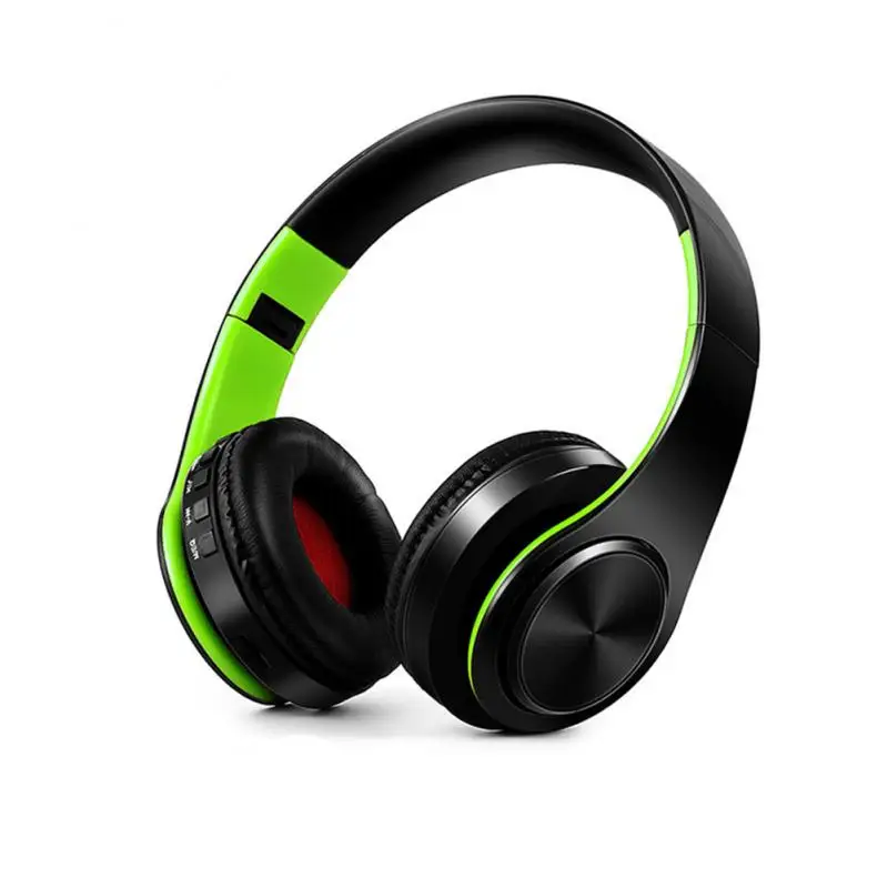 Green Black Беспроводные наушники, гарнитура, стерео наушники, наушники с микрофоном/TF картой для Iphone, xiaomi, всех смартфонов - Цвет: Green Black