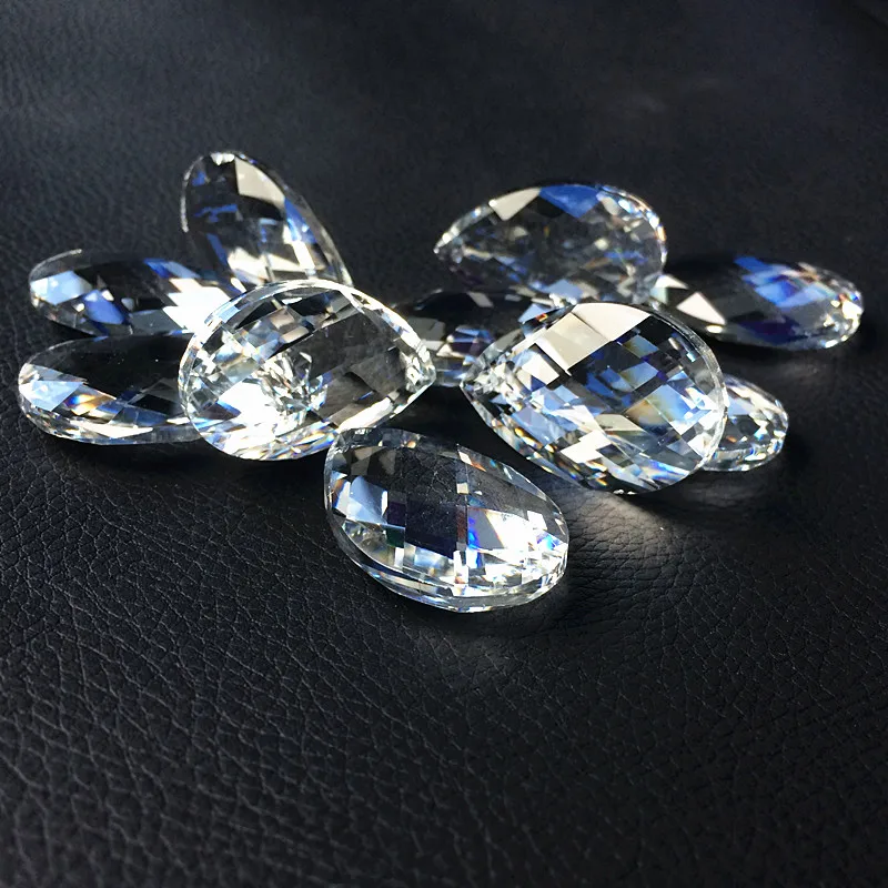 

200pcs AAA 38*22mm Clear Crystal Chandelier Parts Glass Prism Sun Catcher Lighting Lamp Pendants Wedding Party Decoration