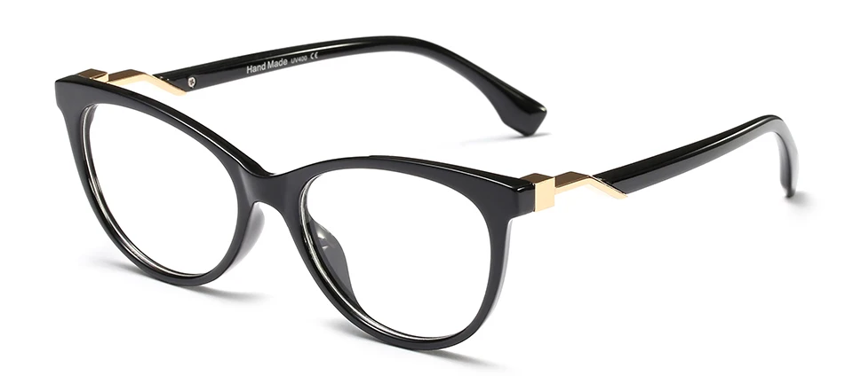 black with clear Peekaboo Женская оправа для очков в стиле кошачьи глаза Женская мода оптические очки черная оправа женские прозрачные линзы - Цвет оправы: black with clear