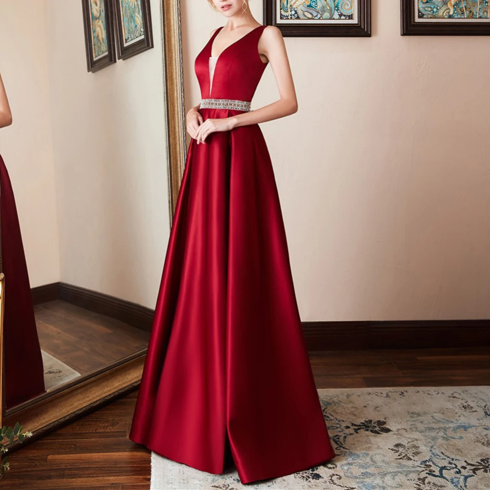 New Fashion Women's Sexy Backless Club Dress Long Wedding Party Sleeveless V-neck | Женская одежда