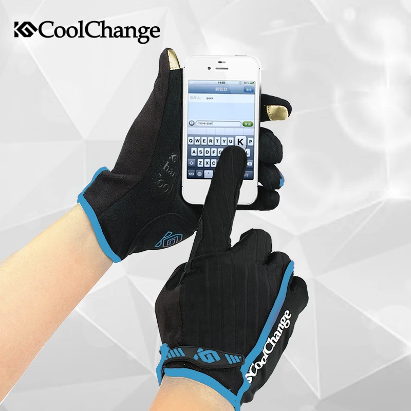 2017 Coolchange сенсорный Нескользящая дышащая Перчатки для велоспорта Для мужчин и