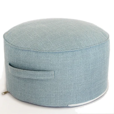 light blue 156697 Портативные льняные большие напольные подушки Подушка для медитации утолщение круглое сиденье татами - Цвет: light blue 156697