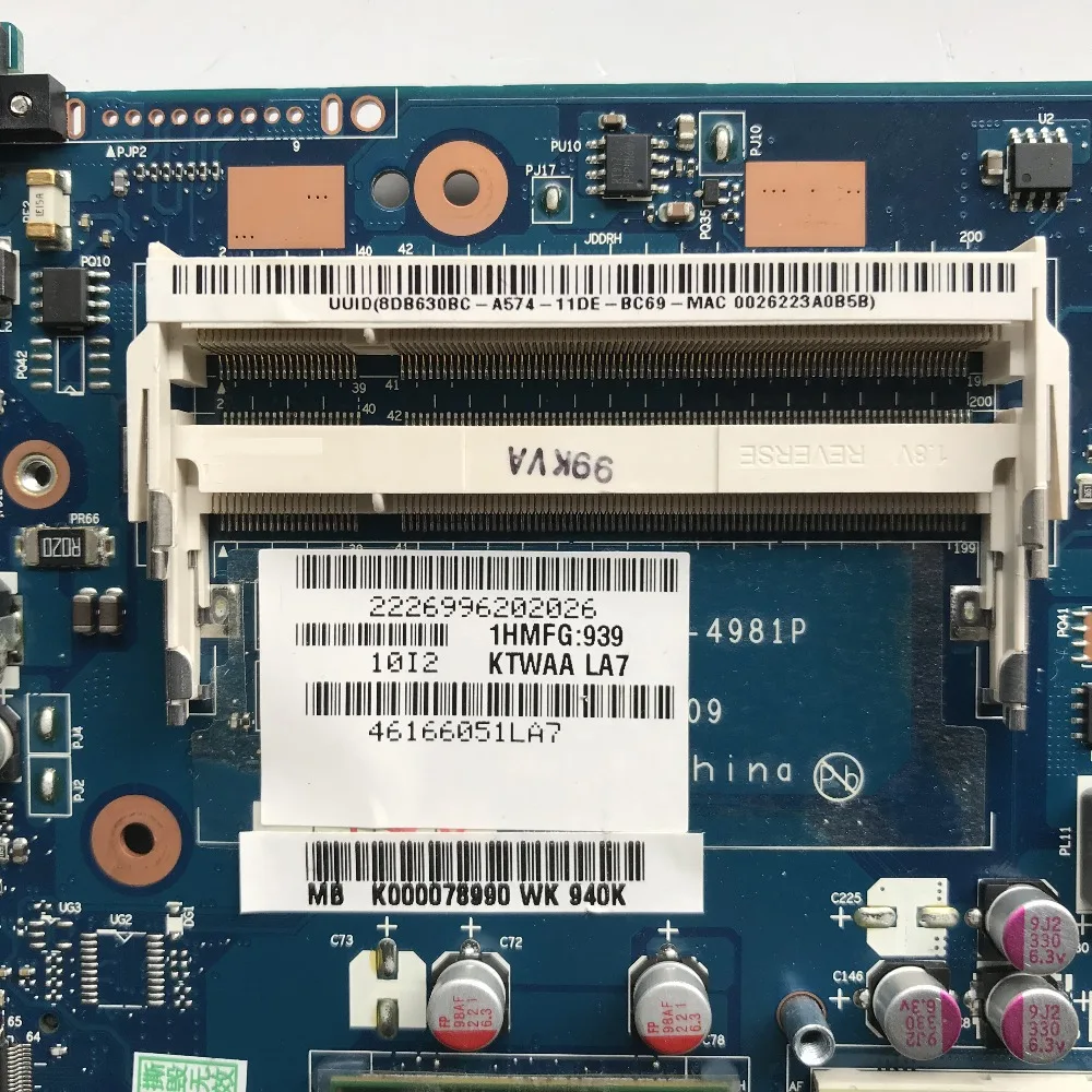 K000078990 для Toshiba satellite L550 L555 1" Материнская плата ноутбука KSWAA LA-4981P DDR2 протестированы с Процессор