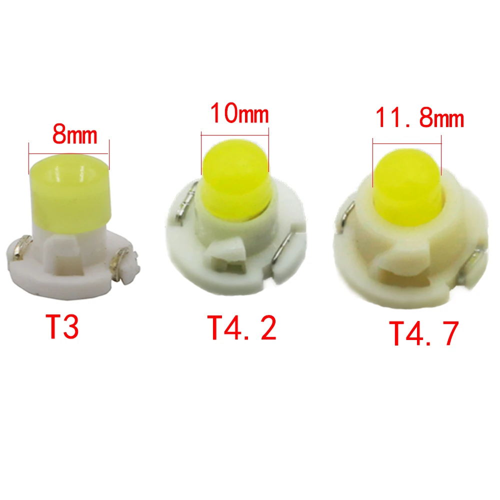 YSY 10pcs T3/T4.2/T4.7 Led SMD Dashboard Instrument Cluster Light Car Panel Gauge Speedo Dash Bulbs blue red green white yellow |
