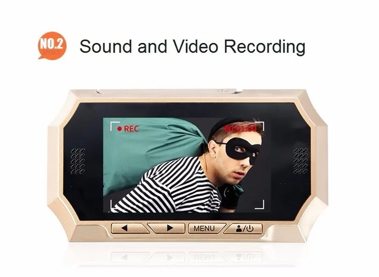 4,3 дюймов lcd цифровой дверной глазок PIR датчик движения HD дверной звонок ИК Ночное Видение фото Аудио Видео дверь камера безопасности