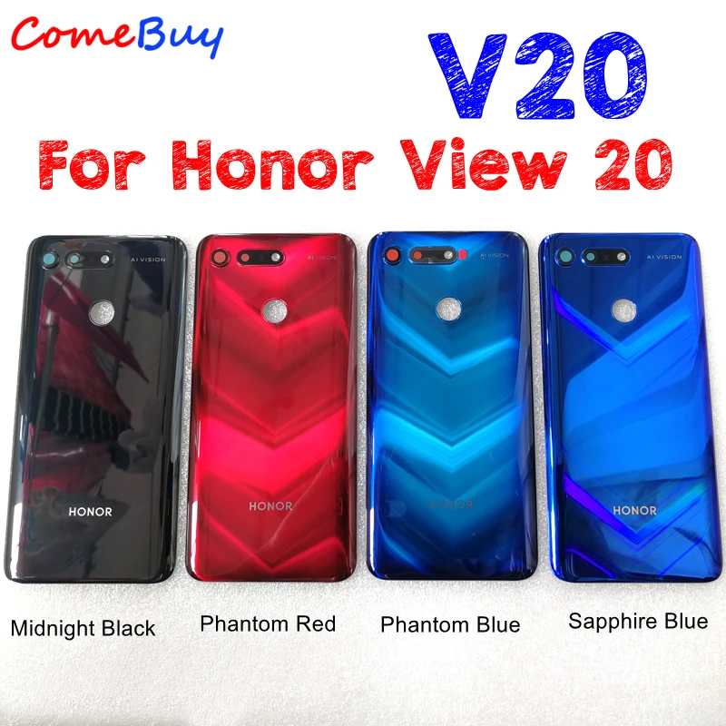 Для huawei Honor вид 20 Батарея крышка задней стороны специально для Корпус задний Чехол для Honor V20 Батарея чехол с Камера линза для цифрового преобразователя