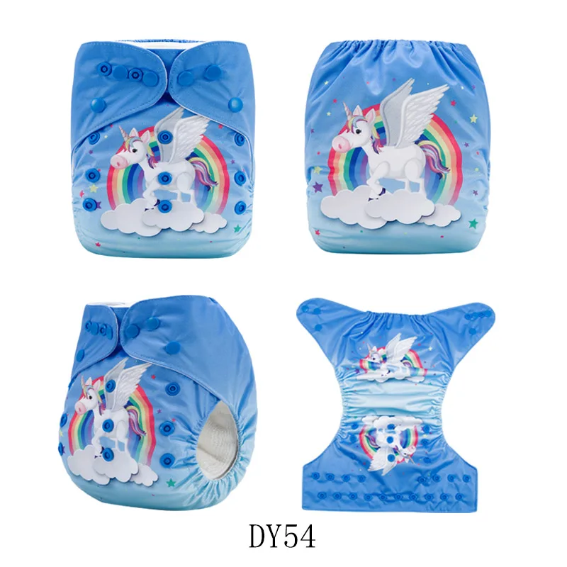 DY54 {AnAnBaby} новое поступление, тканевые подгузники с принтом, многоразовые моющиеся подгузники для отдыха - Цвет: DY54