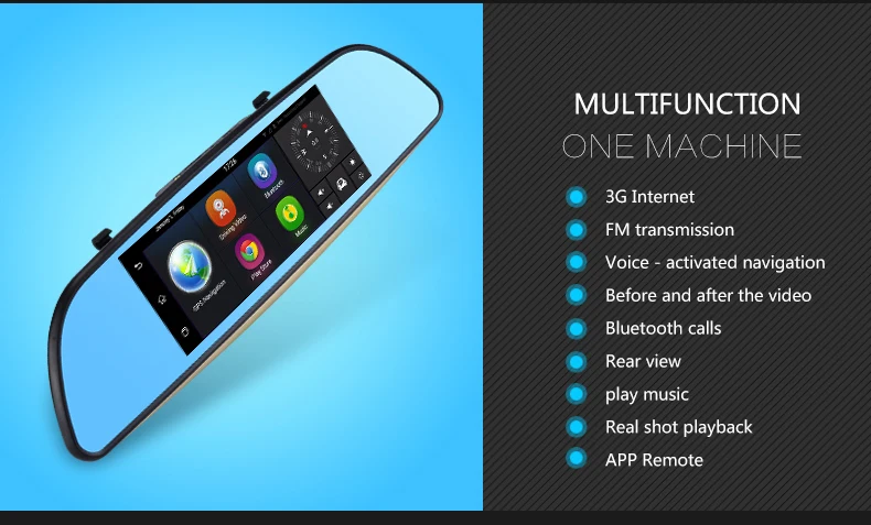 Автомобильный видеорегистратор 3G с 7 дюймовым дисплеем GPS Bluetooth двумя объективами