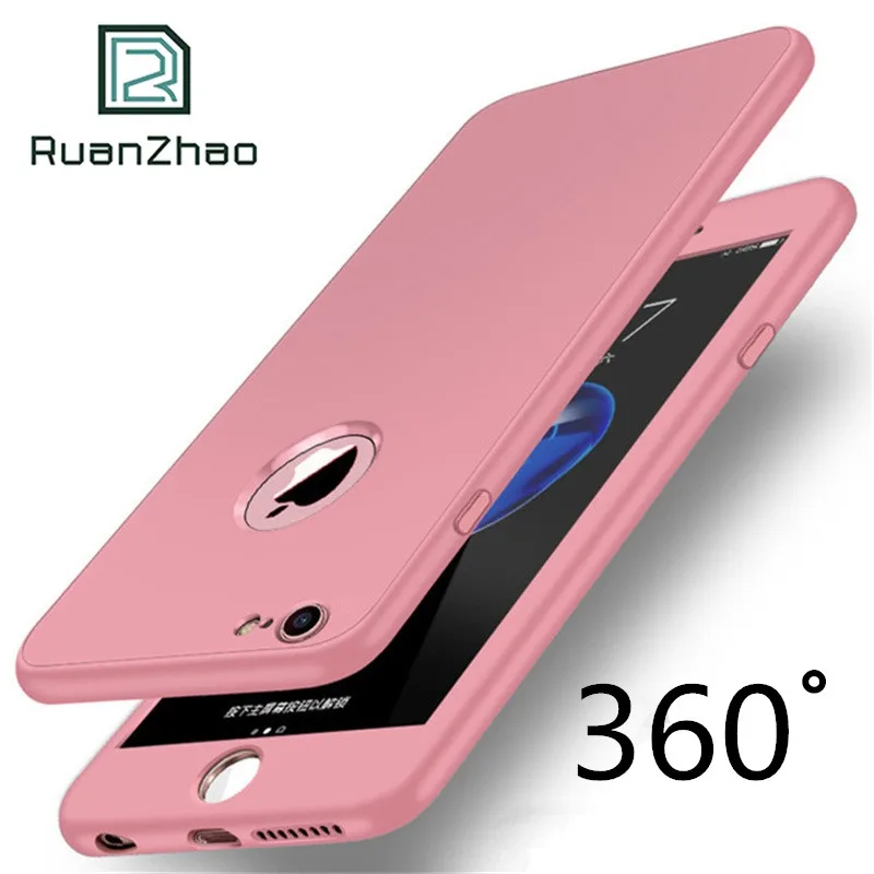 For iPhone 6 7 8 plus 360 Degree Soft TPU Silicon Case Plus Cover X Silicone Full 6s |