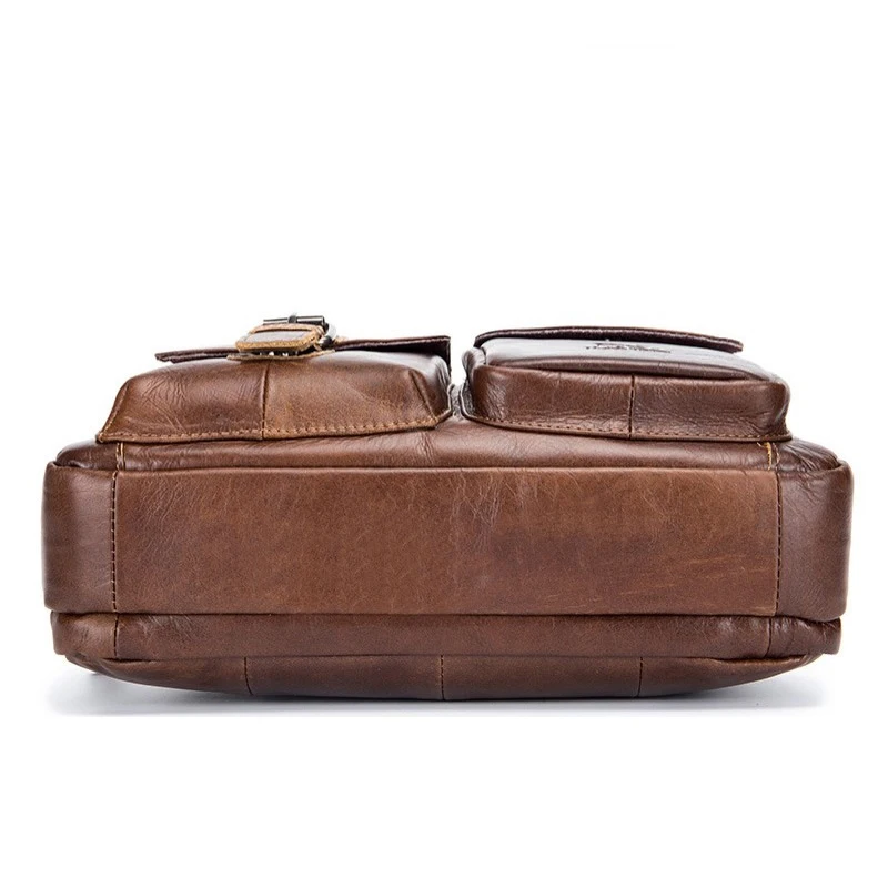 Promotions New Genuine Leather Men's Handbag Casual Business Man Shoulder Crossbody Bags Cowhide Large Capacity Travel Tote Bags