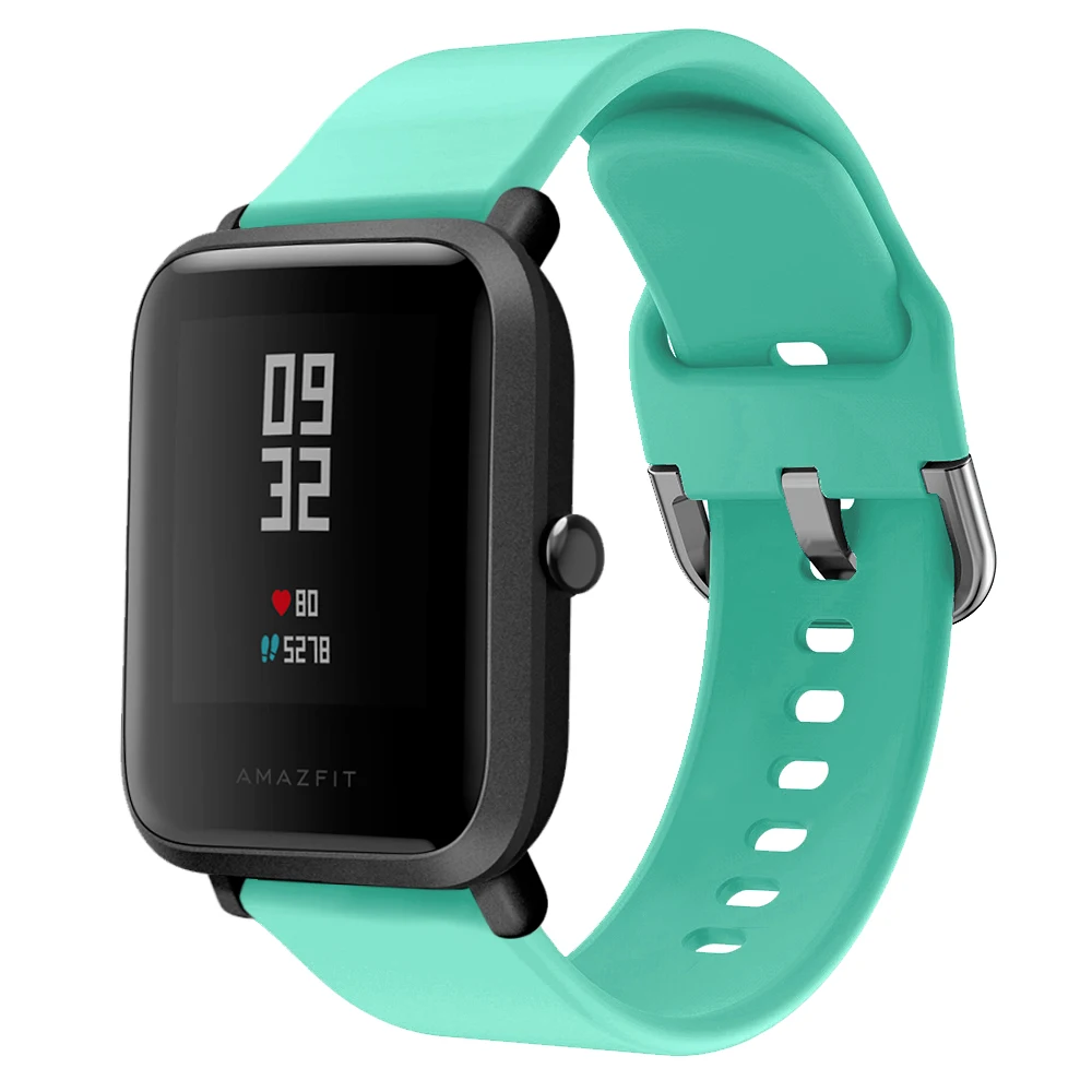 Силиконовый мягкий ремешок для Xiaomi Huami Amazfit Bip BIT Lite Молодежные умные часы браслет на запястье для Amazfit gts ремешок для часов 20 мм ремешок - Цвет: Mint Green