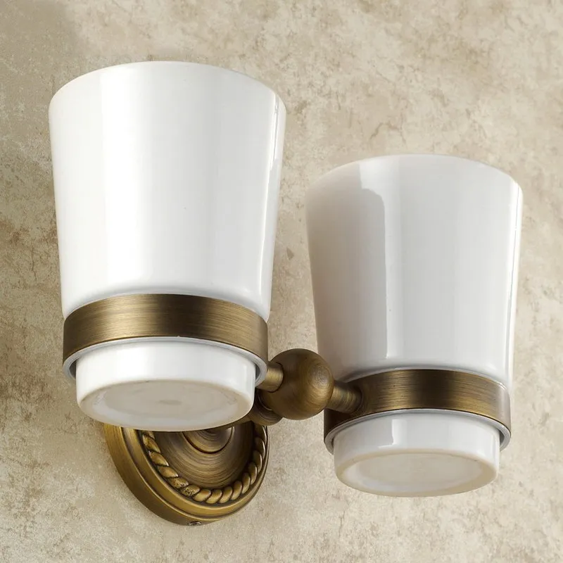 Набор аксессуаров для ванной комнаты античный латунный держатель полотенец