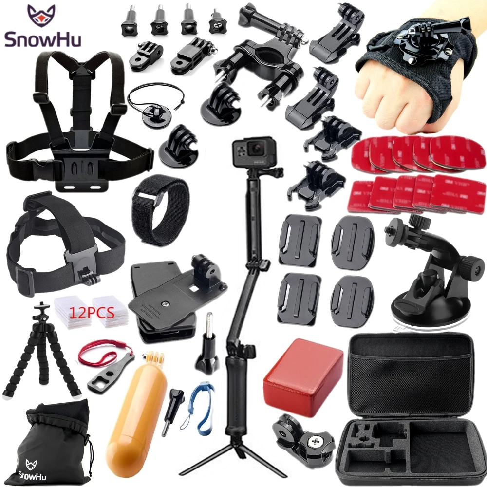 Аксессуары SnowHu для Gopro Набор Гоу про hero 9 8 7 6 5 комплект 3 way selfie stick экшн камера Eken