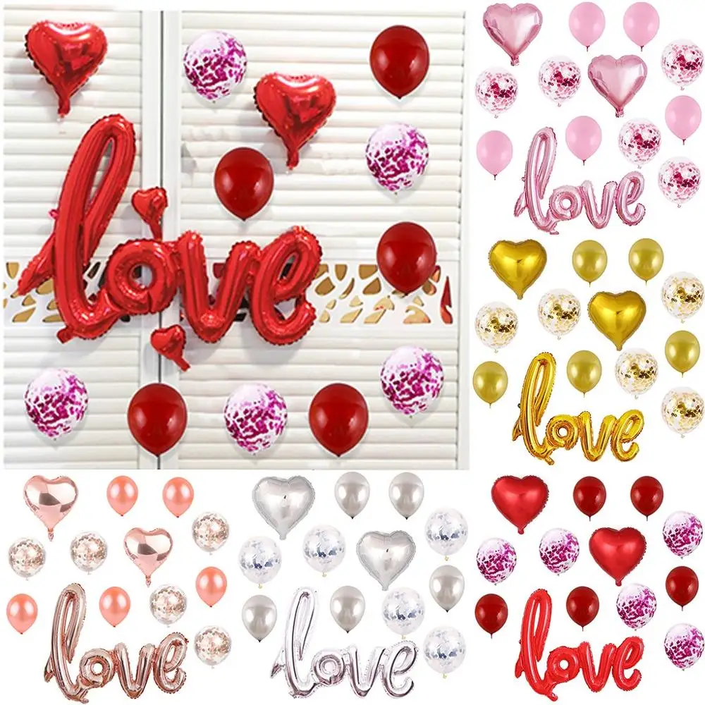 Дешевые высокого качества 18 дюймов любовь сердце фольги шары День рождения