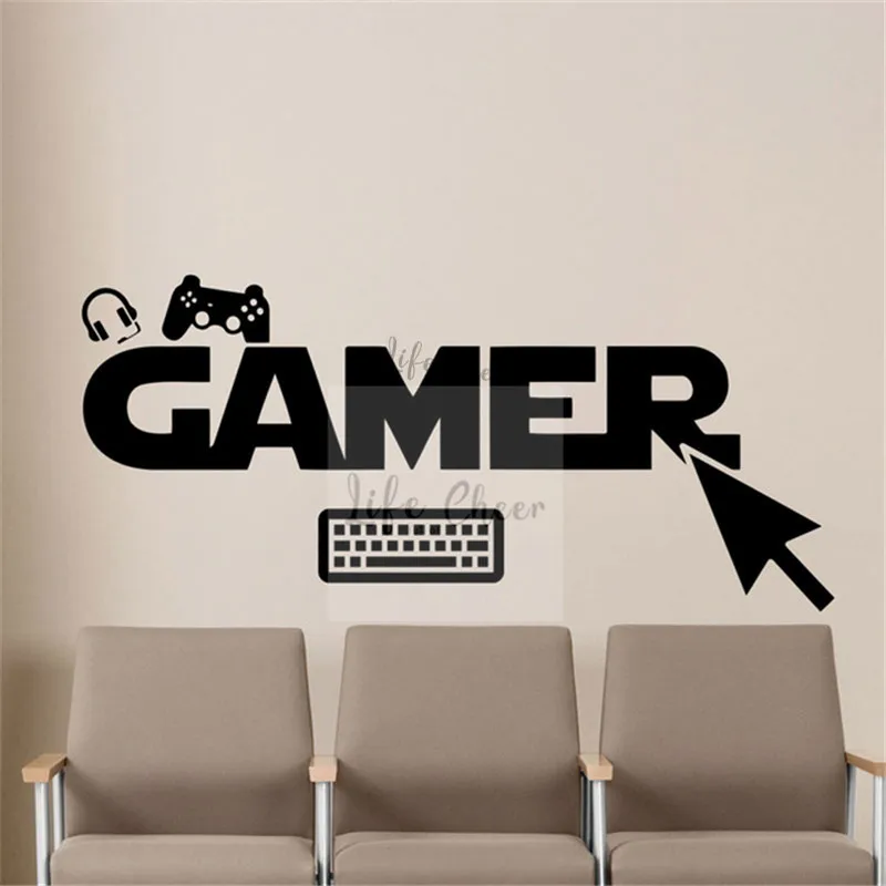 

Компьютерные игры виниловая наклейка на стену геймер украшение игровой контроллер настенные наклейки Съемный Плакат для комнаты мальчико...