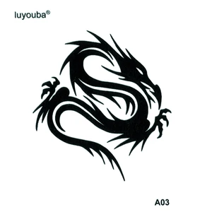 Временная татуировка Dragon для мужчин, водонепроницаемая татуировка с блестящим рукавом, хна для татуировки