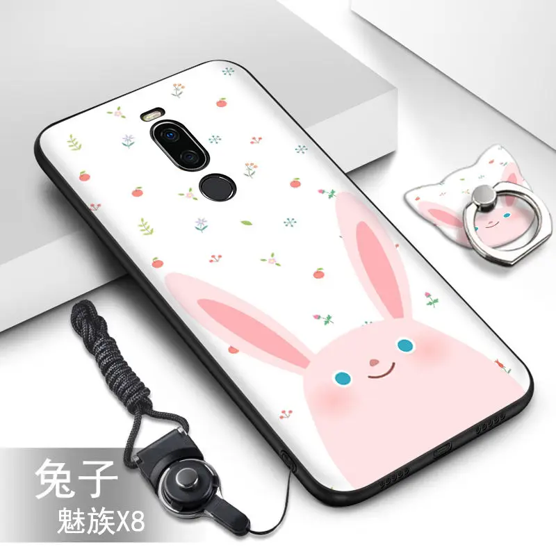color as photo Чехол для Meizu X8, 22 цвета, популярный HD узор, ТПУ, мягкий силиконовый чехол, чехол для Meizu X8, чехол с кольцом brack# VA Funds - Цвет: color as photo