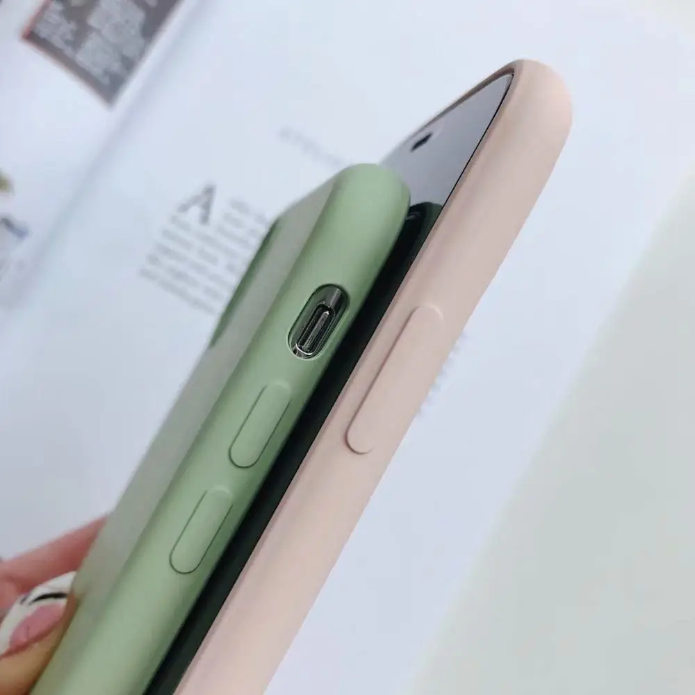 Оригинальный 360 Защитный чехол из ТПУ для iphone 6 7 8 plus жидкий силикон на ощупь Tpu X XS XR