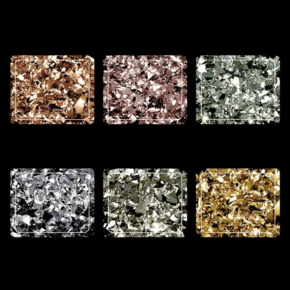 6 шт./компл. для Неил арта украшения кончиков ногтей Сияющие Блестки искусство