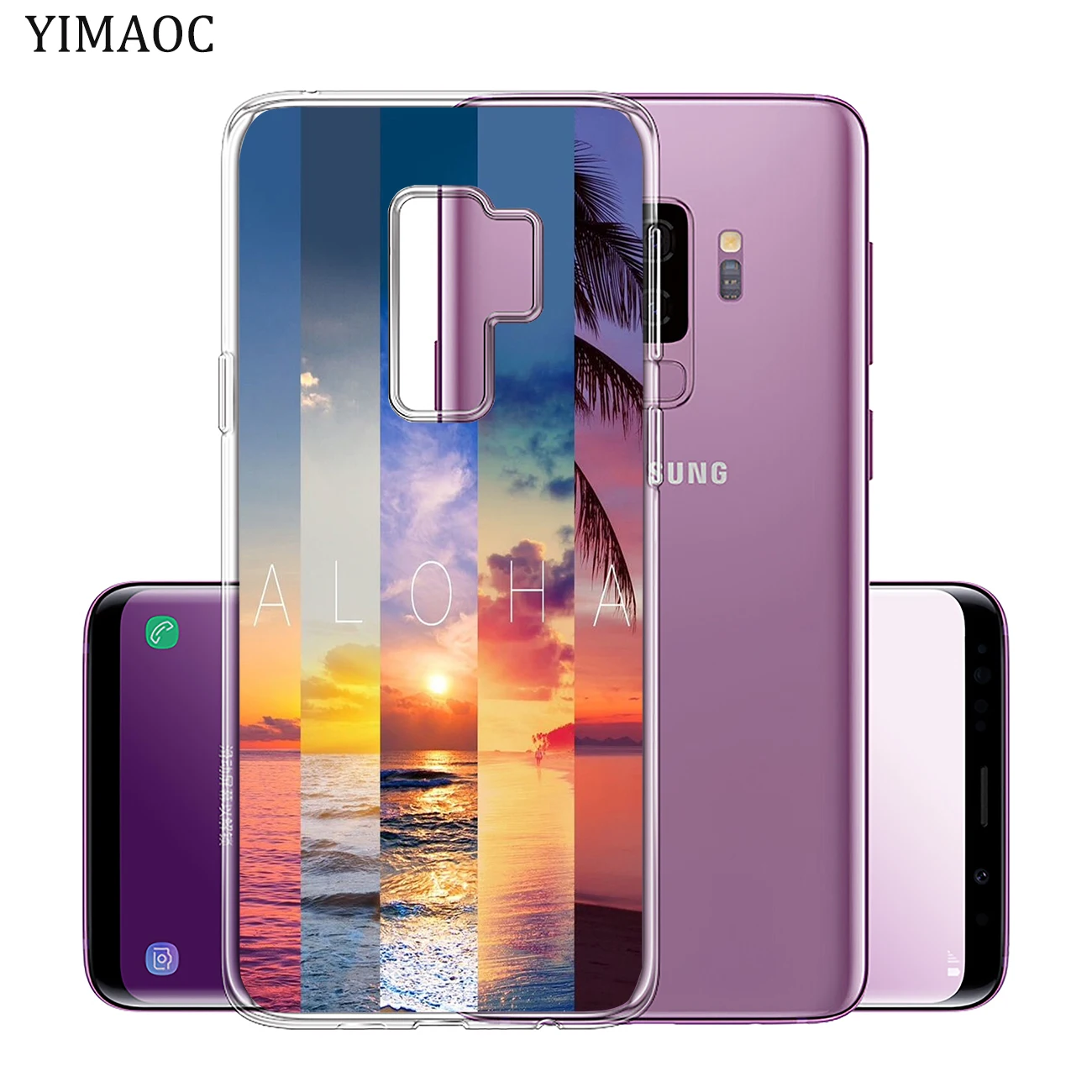 Летний Мягкий силиконовый чехол для телефона YIMAOC Beach Aloha Tree Samsung Galaxy S10 S9 S8 Note 10 Plus S7