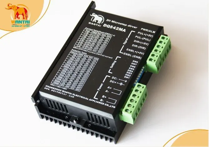 ЧПУ 4 оси шагового двигателя с алюминиевой крышкой 50В/4.2A/128 Micro DQ542MA матч nema23|stepper