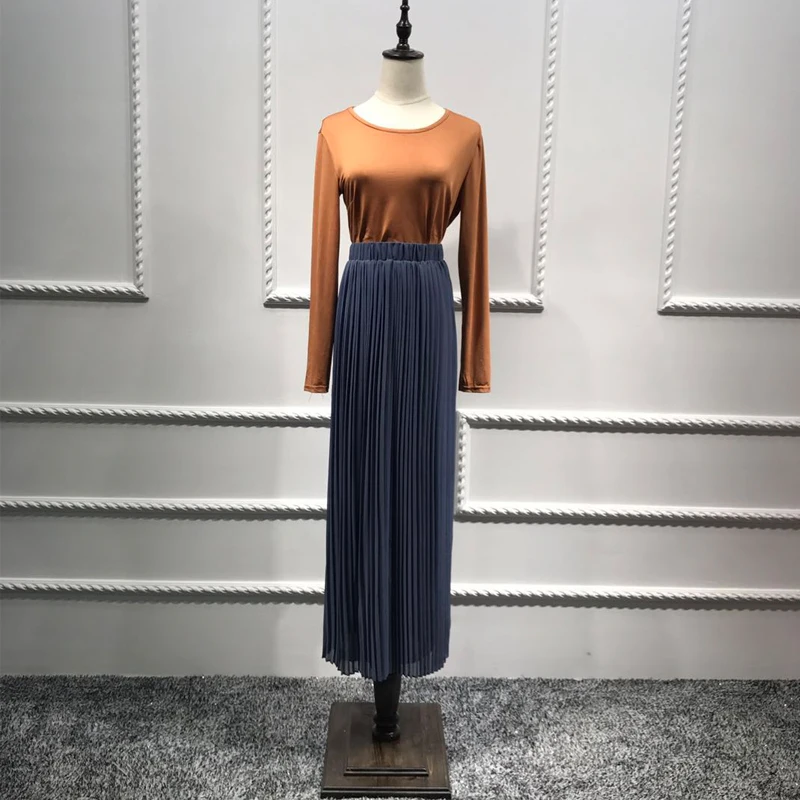 Размера плюс Faldas Mujer Moda Бохо абайя кимоно мусульманская длинная облегающая шифоновая Макси плиссированная юбка женские исламские японские юбки