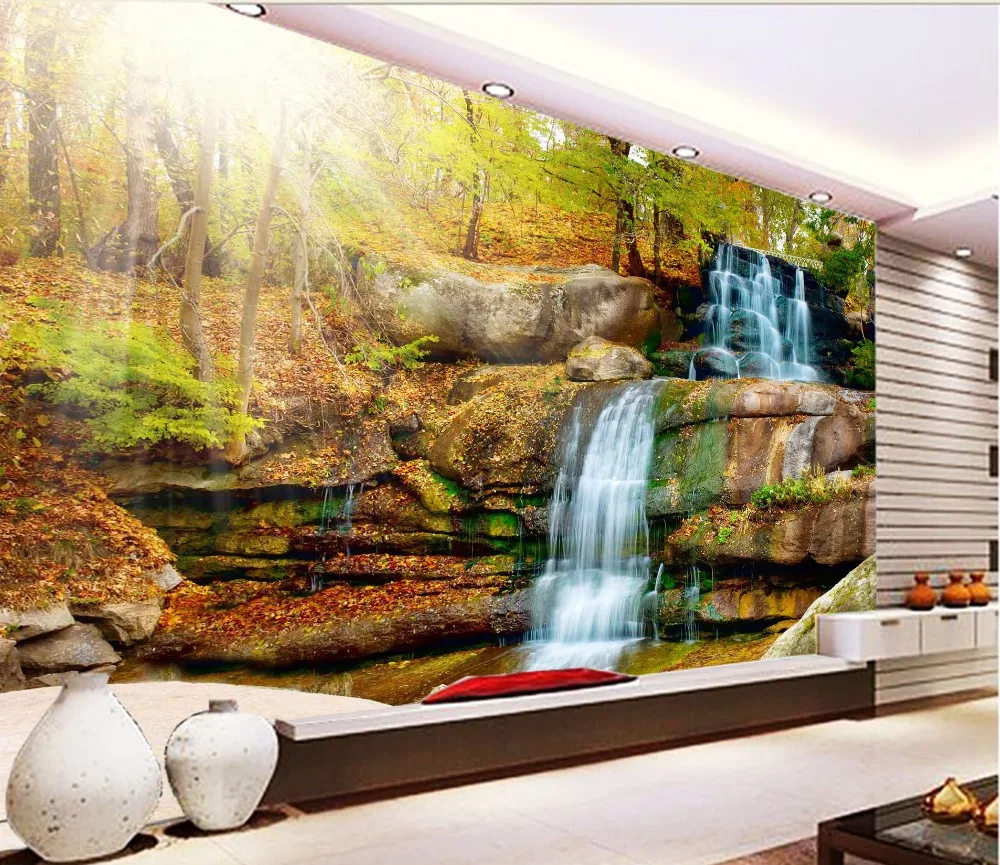 

[Self-Adhesive] 3D Stone River Sunshine 081 Wall Paper mural Wall Print Decal Wall Murals